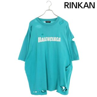 Balenciaga - バレンシアガ  651795 TKVB8 デストロイ加工ロゴプリントTシャツ メンズ L