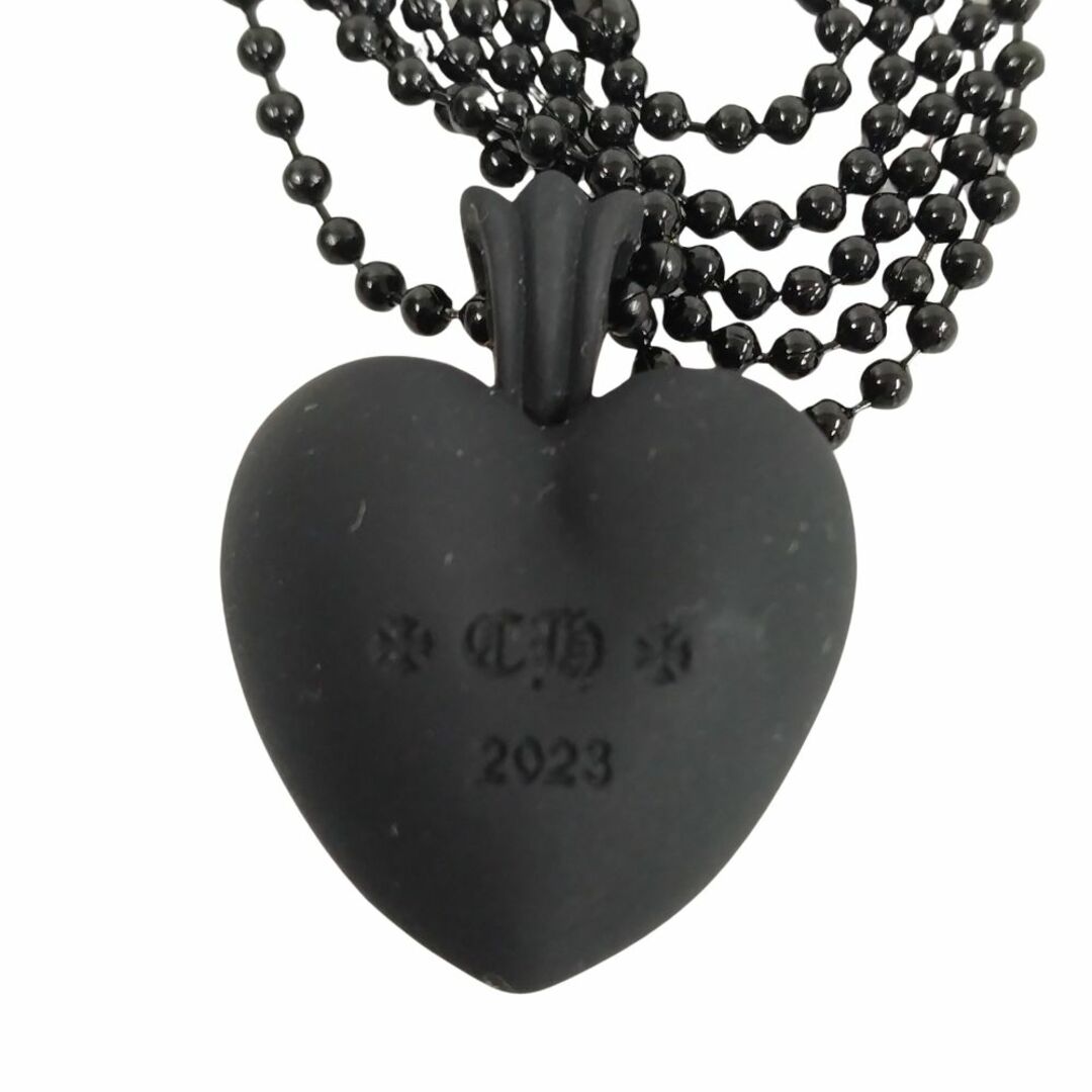 Chrome Hearts(クロムハーツ)のCHROME HEARTS クロムハーツ PENDANT HEART LRG SLCN ハート シリコン ボールチェーン ネックレス ブラック 正規品 / 33976 メンズのアクセサリー(ネックレス)の商品写真