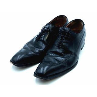 a.testoni ア・テストーニ 本革 レザー プレーントゥ ビジネス シューズ size7.5（25.5cm位）/黒 ■■ メンズ(その他)