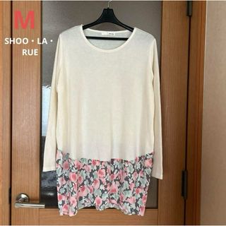 【SHOO・LA・RUE】花柄切替カットソー  チュニック M