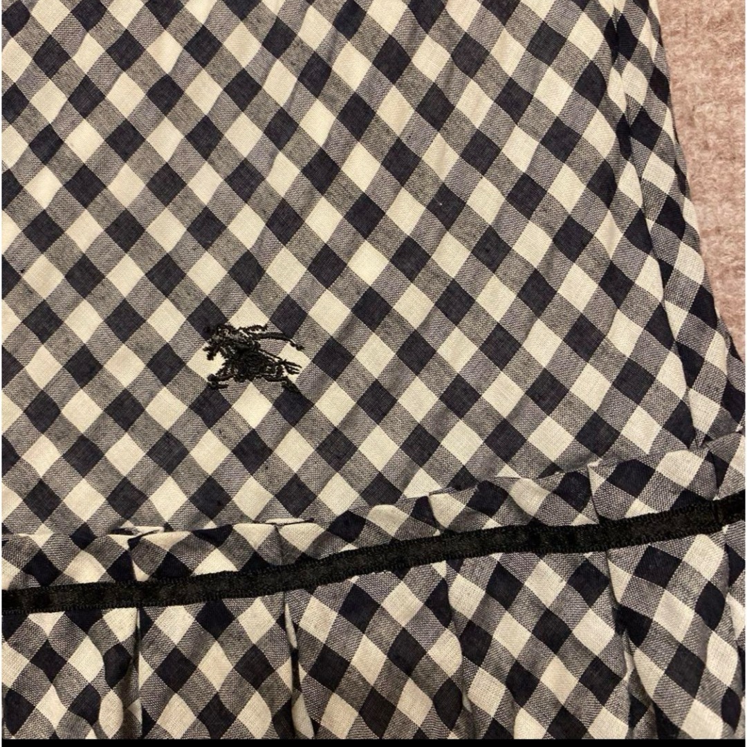 BURBERRY BLUE LABEL(バーバリーブルーレーベル)の☆ノノ様専用！美品☆【バーバリーブルーレーベル 白×黒チェックワンピース】 レディースのワンピース(ひざ丈ワンピース)の商品写真