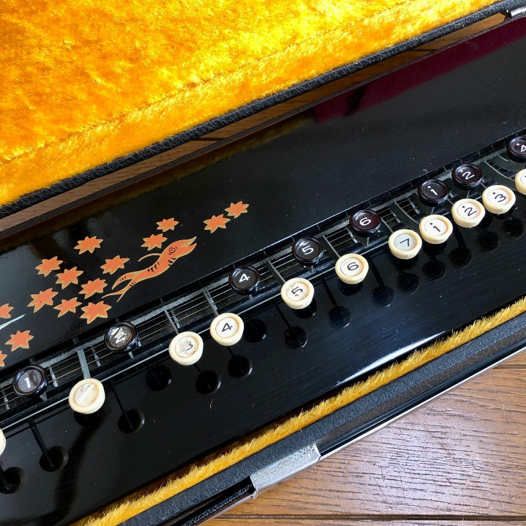 大正琴 ピーコックハープ PEACOK HARP 和楽器 日本製 中古 御所車柄 楽器の和楽器(大正琴)の商品写真