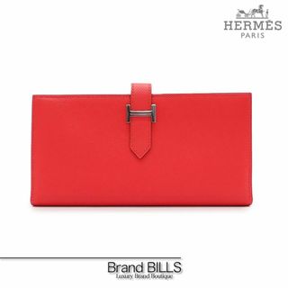 エルメス(Hermes)の未使用品 エルメス ベアンスフレ 長財布 ヴォー・エプソン ルージュトマト レッド シルバー金具 H金具 X刻印(財布)