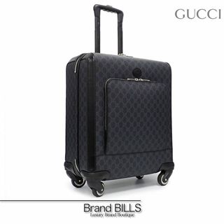 グッチ(Gucci)の美品 グッチ スモール キャビン トロリーバッグ キャリーケース 451003 インターロッキングG GGスプリームキャンバス ブラック 4輪 360°(スーツケース/キャリーバッグ)