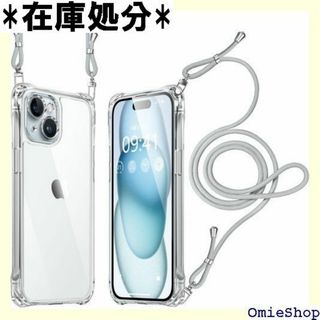 iPhone 15 ケース ショルダー クリア 耐衝撃 能 Y グレー 2176