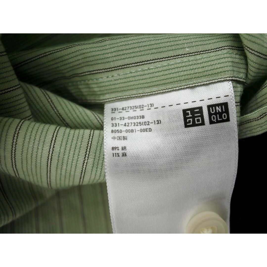 UNIQLO(ユニクロ)のUniqlo U ユニクロ ユー ルメール 綿麻 ストライプ バンドカラー シャツ sizeS/薄緑 ■◇ メンズ メンズのトップス(シャツ)の商品写真