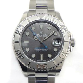 ロレックス(ROLEX)のロレックス Rolex 腕時計 ヨットマスター37 268622 デイト ルーレット刻印 回転ベゼル 回転ベゼル 夜光針・インデックス サンレイスレート文字盤 SS プラチナ 自動巻き 【箱・保付き】 【中古】(腕時計(アナログ))