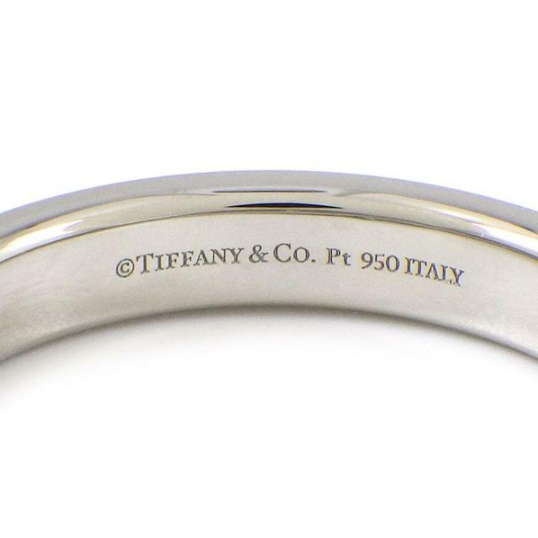 Tiffany & Co.(ティファニー)のティファニー Tiffany & Co. リング フラット バンド 幅4.0mm ロゴ 3ポイント ダイヤモンド PT950 21号 / 4.1 【中古】 レディースのアクセサリー(リング(指輪))の商品写真