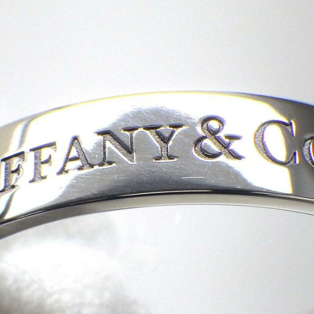 Tiffany & Co.(ティファニー)のティファニー Tiffany & Co. リング フラット バンド 幅4.0mm ロゴ 3ポイント ダイヤモンド PT950 21号 / 4.1 【中古】 レディースのアクセサリー(リング(指輪))の商品写真