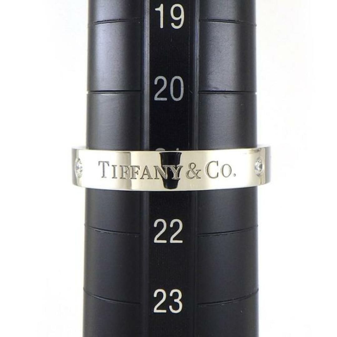 Tiffany & Co.(ティファニー)のティファニー Tiffany & Co. リング フラット バンド 幅4.0mm ロゴ 3ポイント ダイヤモンド PT950 21号 / 4.1 【中古】 レディースのアクセサリー(リング(指輪))の商品写真