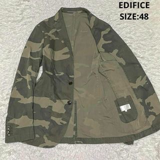 EDIFICE - 通年 EDIFICE 迷彩柄 アンコンジャケット 大人カジュアル 48 カーキ