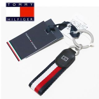 TOMMY HILFIGER - 《トミーヒルフィガー》箱付新品 ロゴストライプキーホルダー キーリング