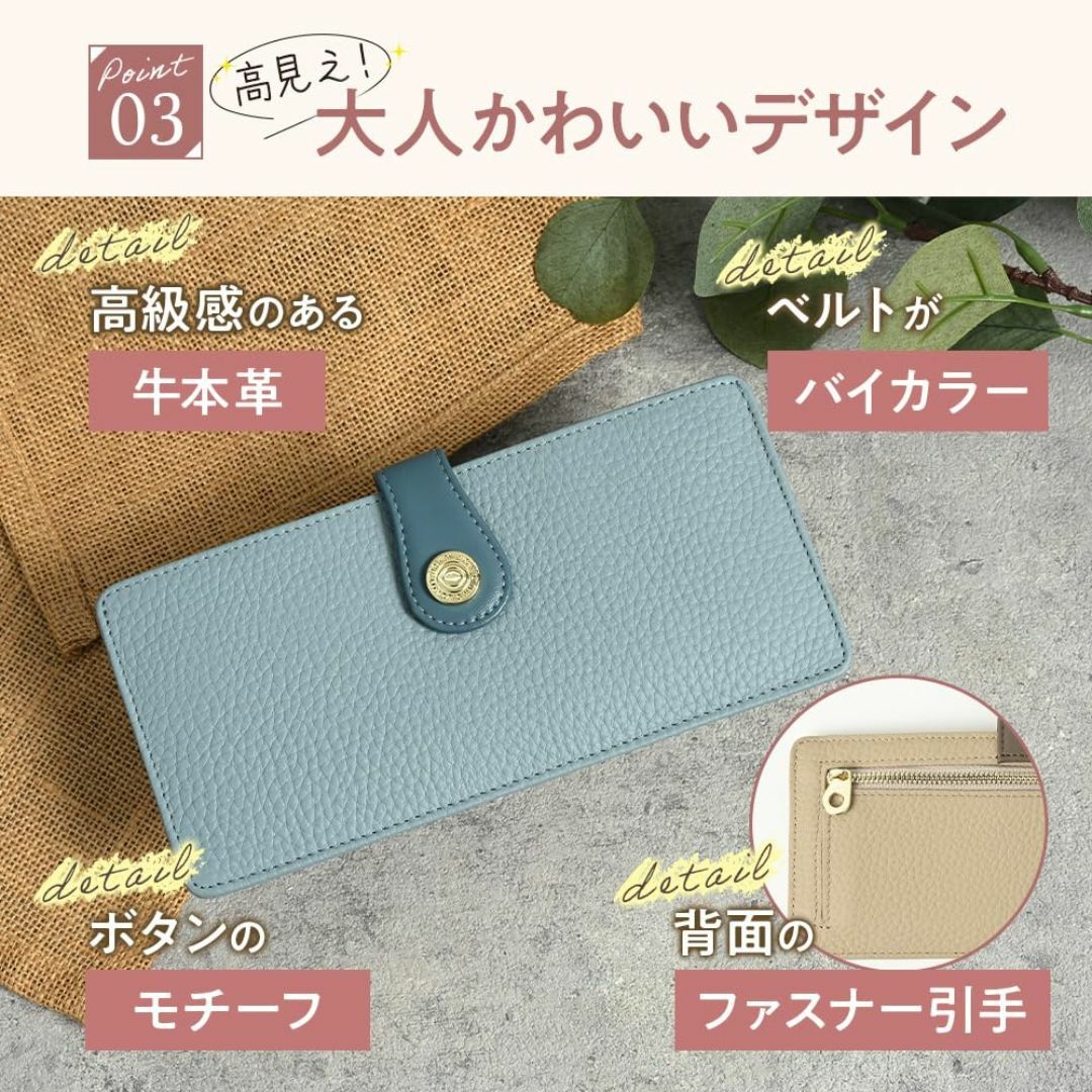 【色: ライトグリーン】[KNUTe] 薄型長財布 レディース 財布 本革 (ラ レディースのバッグ(その他)の商品写真
