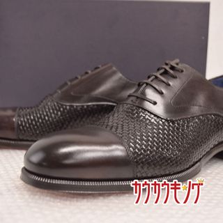 【未使用】Fratelli Bollini ボリーニ レザー メッシュ イントレチャート サイズ9 (27.0cm) ダークブラウン IMFB022M メンズ(その他)