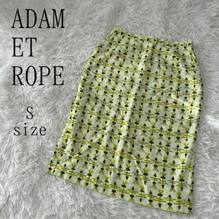 AER ADAM ET ROPE - ADAM ET ROPE アダムエロぺ リネン混総柄タイトスカート