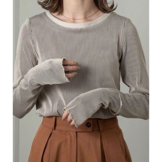 amiur エミレ two tone rib long tops未使用に近い美品