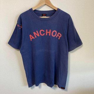 PinkFlag ANCHOR Tシャツ プリント　ネイビー　紺色　古着　L(Tシャツ/カットソー(半袖/袖なし))