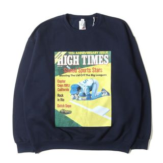 ワコマリア(WACKO MARIA)の美品 WACKO MARIA ワコマリア スウェット サイズ:XL 24SS HIGH TIMES クルーネック スウェットシャツ CREW NECK SWEAT SHIRT TYPE-2 ネイビー 紺 トップス トレーナー コラボ【メンズ】【中古】(スウェット)