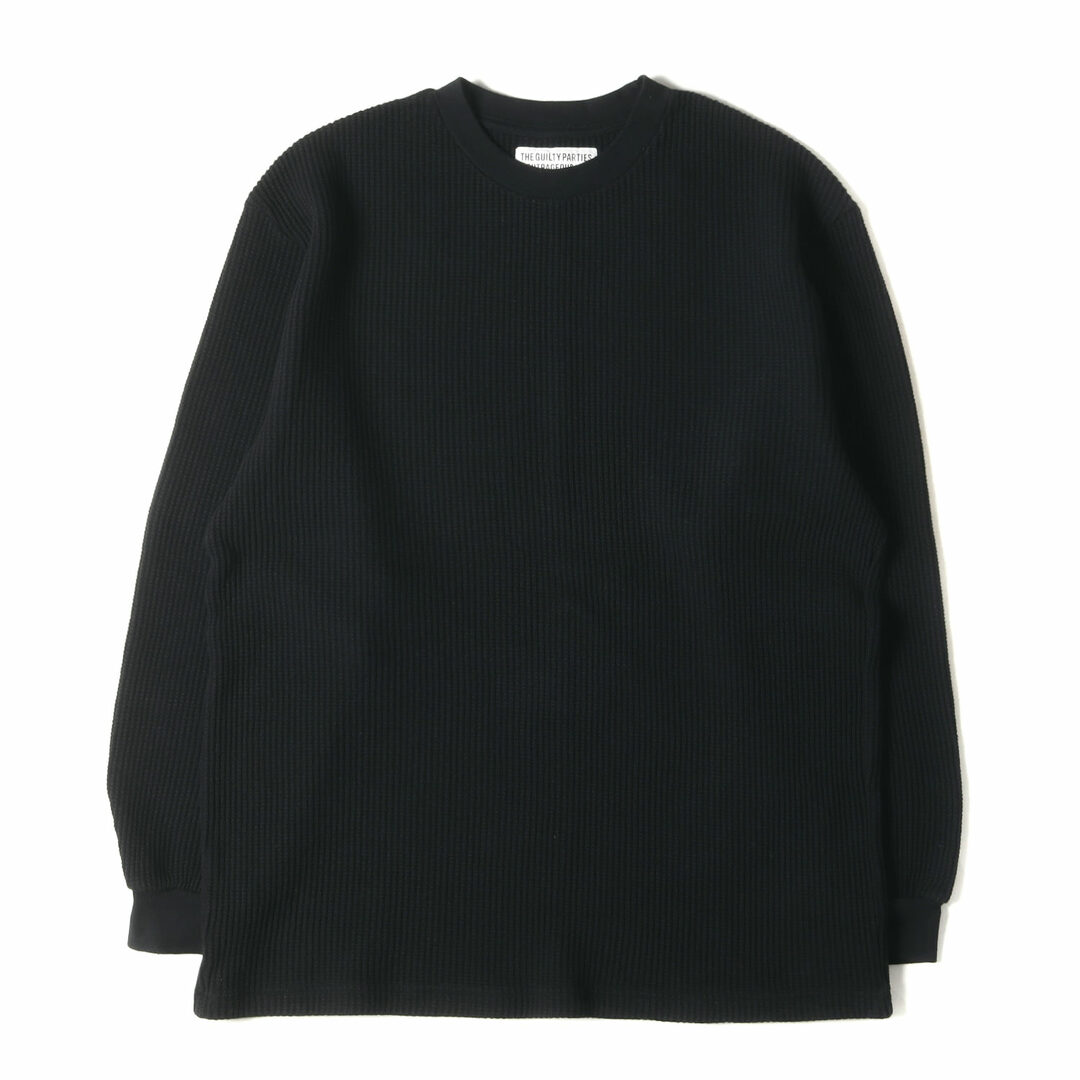 WACKO MARIA(ワコマリア)の美品 WACKO MARIA ワコマリア Tシャツ サイズ:L 22AW ヘビー サーマル ロングスリーブTシャツ THERMAL SHIRT ブラック 黒 トップス カットソー 長袖【メンズ】【中古】 メンズのトップス(Tシャツ/カットソー(七分/長袖))の商品写真