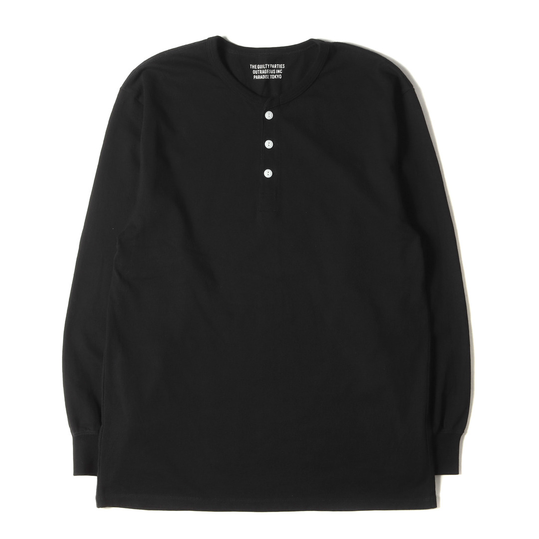 WACKO MARIA(ワコマリア)のWACKO MARIA ワコマリア Tシャツ サイズ:L 22SS ヘンリーネック ロングスリーブTシャツ HENRY NECK SHIRT ブラック 黒 トップス カットソー 長袖【メンズ】【中古】 メンズのトップス(Tシャツ/カットソー(七分/長袖))の商品写真