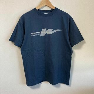 カワサキ(カワサキ)のKAWASAKI Tシャツ プリント　バイク　メンズ　古着　ネイビー　紺色　L(Tシャツ/カットソー(半袖/袖なし))