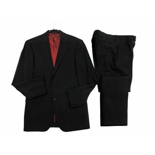 BURBERRY BLACK LABEL バーバリー ブラックレーベル ストライプ セットアップ ジャケット パンツ スーツ size38/黒 ■◇◎メンズ(セットアップ)
