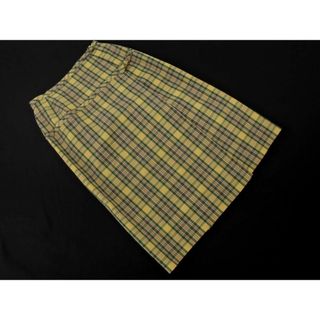 Yorkland - YORKLAND ヨークランド チェック 巻き ラップ スカート size7AR/黄 ■◇ レディース