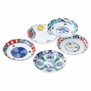 【特価セール】西海陶器 波佐見焼 絵変り 小皿揃 錦 ホワイト 12cm 195(食器)