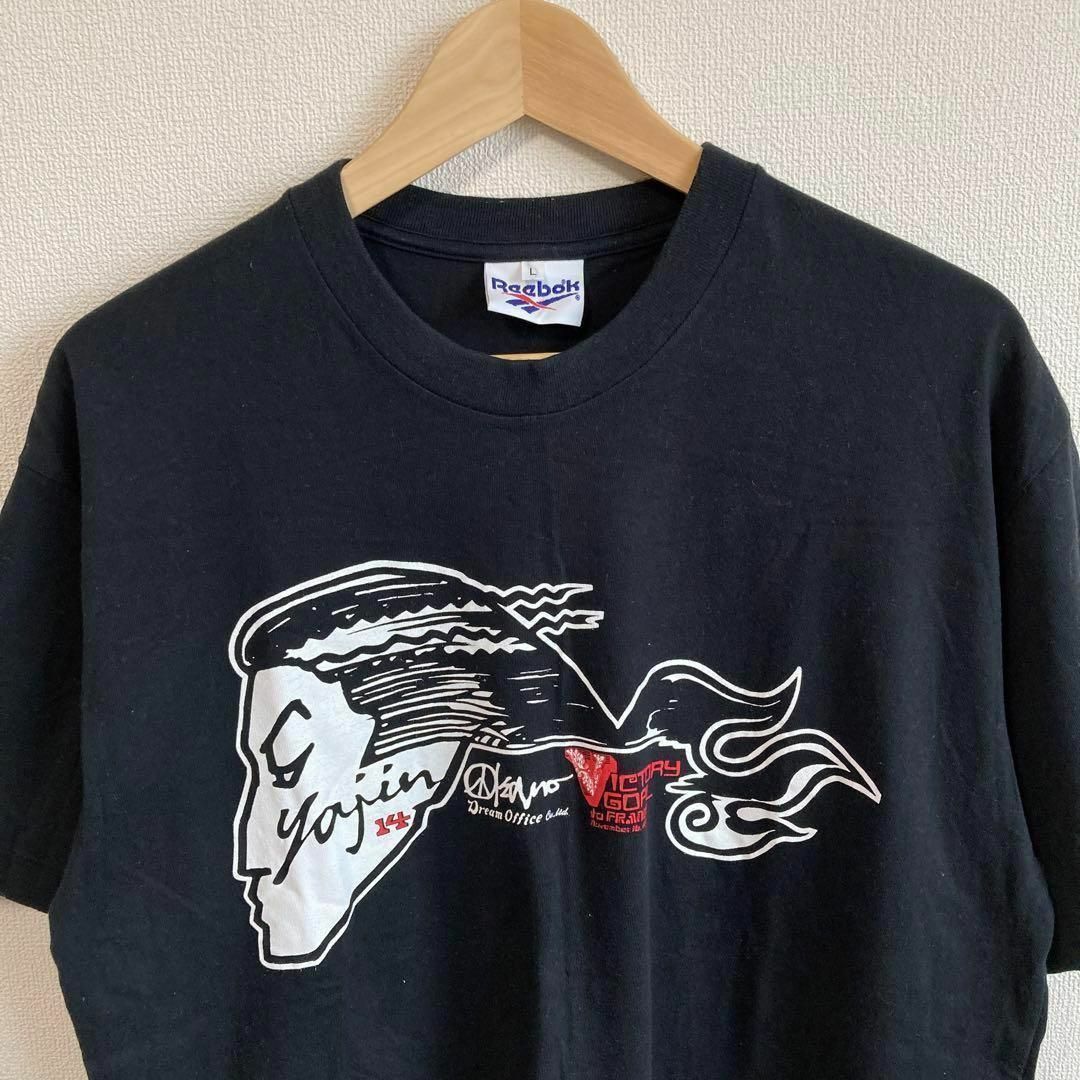 Reebok(リーボック)の90s Reebok リーボック Tシャツ シングル ブラック　黒　古着　L メンズのトップス(Tシャツ/カットソー(半袖/袖なし))の商品写真