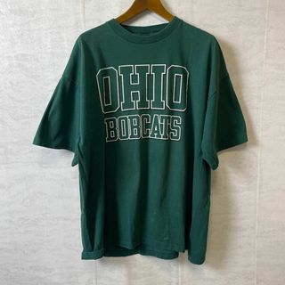 シングルステッチ　ビンテージＴシャツ　サイズ2ＸＬ　グリーン　カレッジ両面ロゴ(Tシャツ/カットソー(半袖/袖なし))