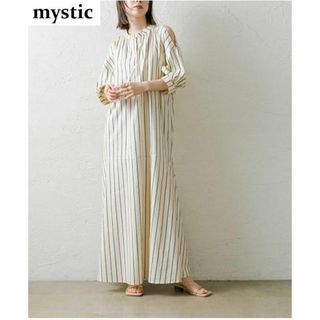 mystic - 【美品】mystic ショルダースリットシャツワンピース アイボリー