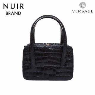 VERSACE - ヴェルサーチ VERSACE クロコ型押し レザー ハンドバッグ