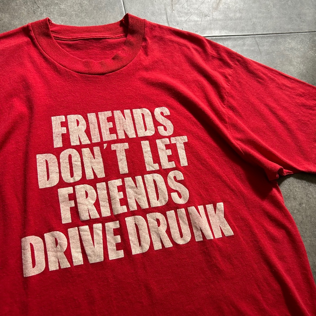 80s メッセージtシャツ USA製 レッド 赤 XL相当 メンズのトップス(Tシャツ/カットソー(半袖/袖なし))の商品写真