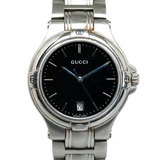 グッチ(Gucci)のグッチ 腕時計 9040M クオーツ ブラック文字盤 ステンレススチール メンズ GUCCI 【1-0147300】(腕時計(アナログ))