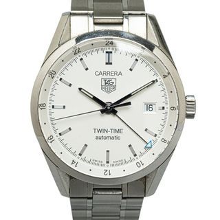 タグホイヤー(TAG Heuer)のタグホイヤー カレラ ツインタイム 腕時計 WV2116-0 自動巻き ホワイト文字盤 ステンレススチール メンズ TAG HEUER 【214-47471】(腕時計(アナログ))