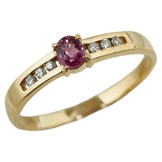 美品 K18YG イエローゴールド リング 指輪 ルビー 0.25ct ダイヤ 0.061ct 【1-0147877】(リング(指輪))