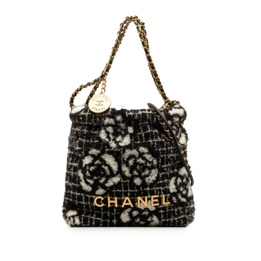 CHANEL - 美品 シャネル カメリア ココマーク ロゴ ゴールド金具 CHANEL - 美品 シャネル カメリア ココマーク ロゴ ゴールド金具