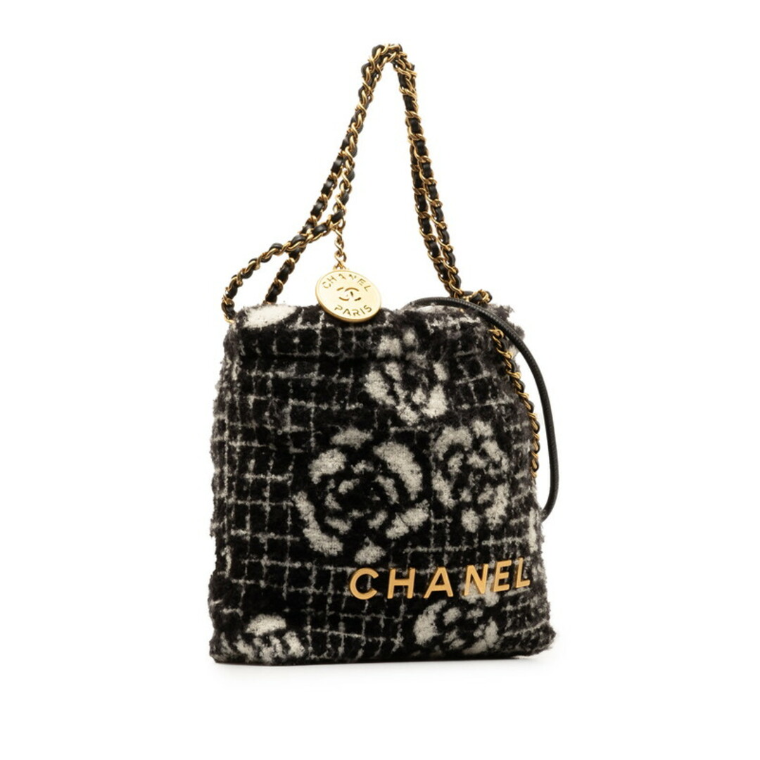 CHANEL - 美品 シャネル カメリア ココマーク ロゴ ゴールド金具 CHANEL - 美品 シャネル カメリア ココマーク ロゴ ゴールド金具