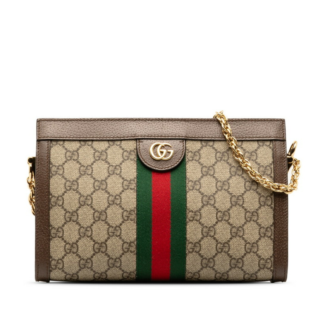 Gucci(グッチ)の美品 グッチ GGスプリーム オフィディア スモール シェリーライン チェーン 斜め掛け ショルダーバッグ 503877 PVC レディース GUCCI 【228-48083】 レディースのバッグ(ショルダーバッグ)の商品写真