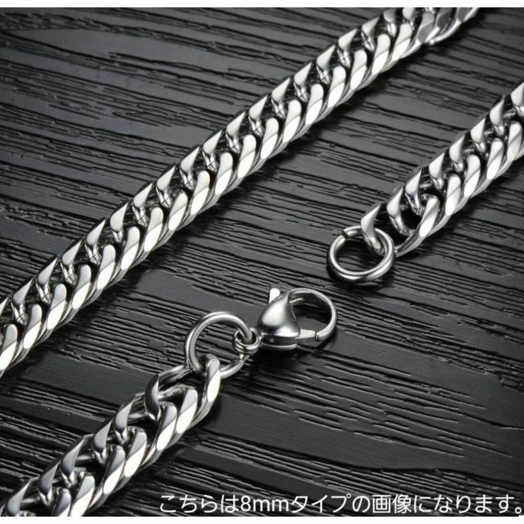 6面ダブル　喜平チェーンネックレス 14mm60cm　ステンレスシルバー メンズのアクセサリー(ネックレス)の商品写真