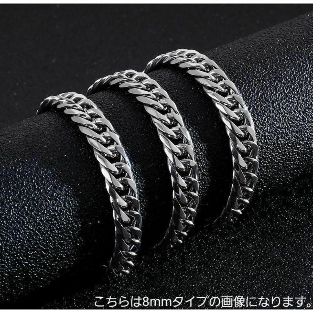 6面ダブル　喜平チェーンネックレス 14mm60cm　ステンレスシルバー メンズのアクセサリー(ネックレス)の商品写真