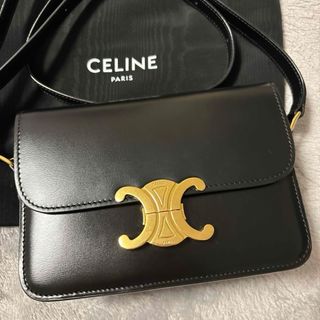 セリーヌ(celine)のCELINE セリーヌ　トリオンフ　ティーン　ブラック(ショルダーバッグ)