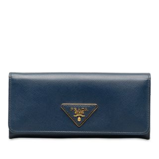 プラダ(PRADA)の美品 プラダ 三角ロゴプレート サフィアーノ 長財布 1M1132 レザー レディース PRADA 【228-48108】(財布)