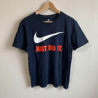 NIKE - NIKE ナイキ Tシャツ スウッシュ　ロゴ　プリント　ネイビー　紺色　L