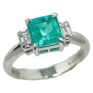 Pt900 プラチナ リング 指輪 エメラルド 1.24ct ダイヤ 0.23ct 【1-0148370】(リング(指輪))