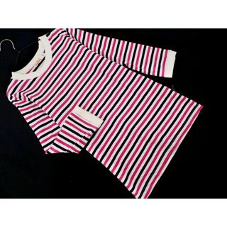 エックスガール(X-girl)のX-girl エックスガール ボーダー カットソー size1/白xピンクx黒 ■◇ レディース(カットソー(長袖/七分))