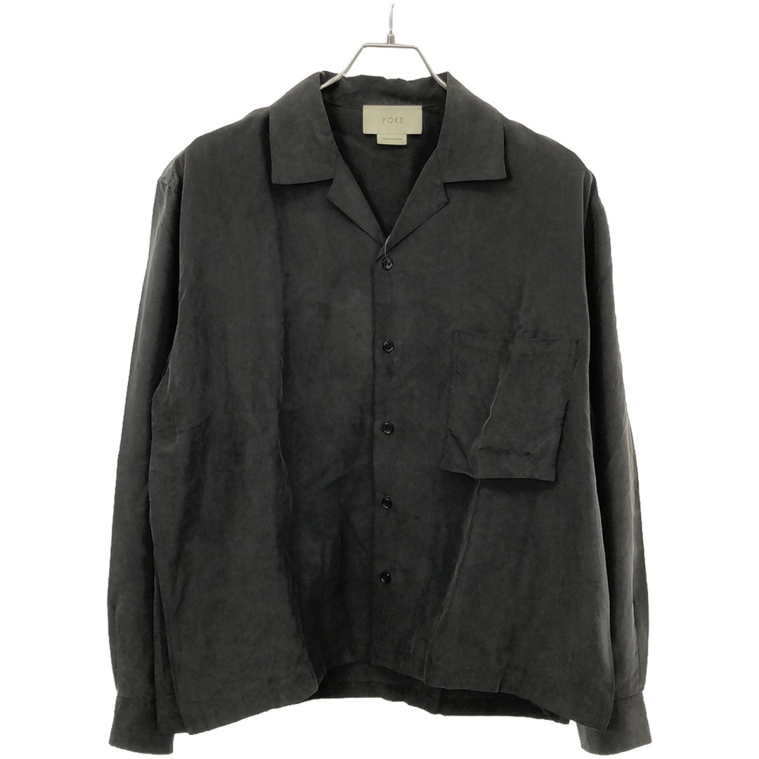 YOKE(ヨーク)のYOKE ヨーク 19SS WIDE OPEN COLLAR LS SHIRT シルクシャツ YK19SS0026SH ブラック系 S メンズのトップス(シャツ)の商品写真