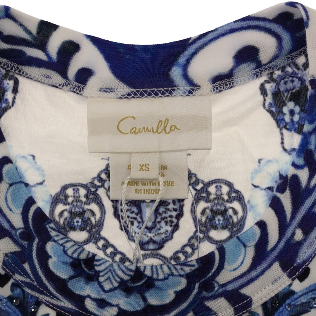 Camilla カミーラ Glaze & Graze Jersey Tank Dress  ジャージータンクドレスワンピース  ブルー ホワイト XS レディースのワンピース(ロングワンピース/マキシワンピース)の商品写真