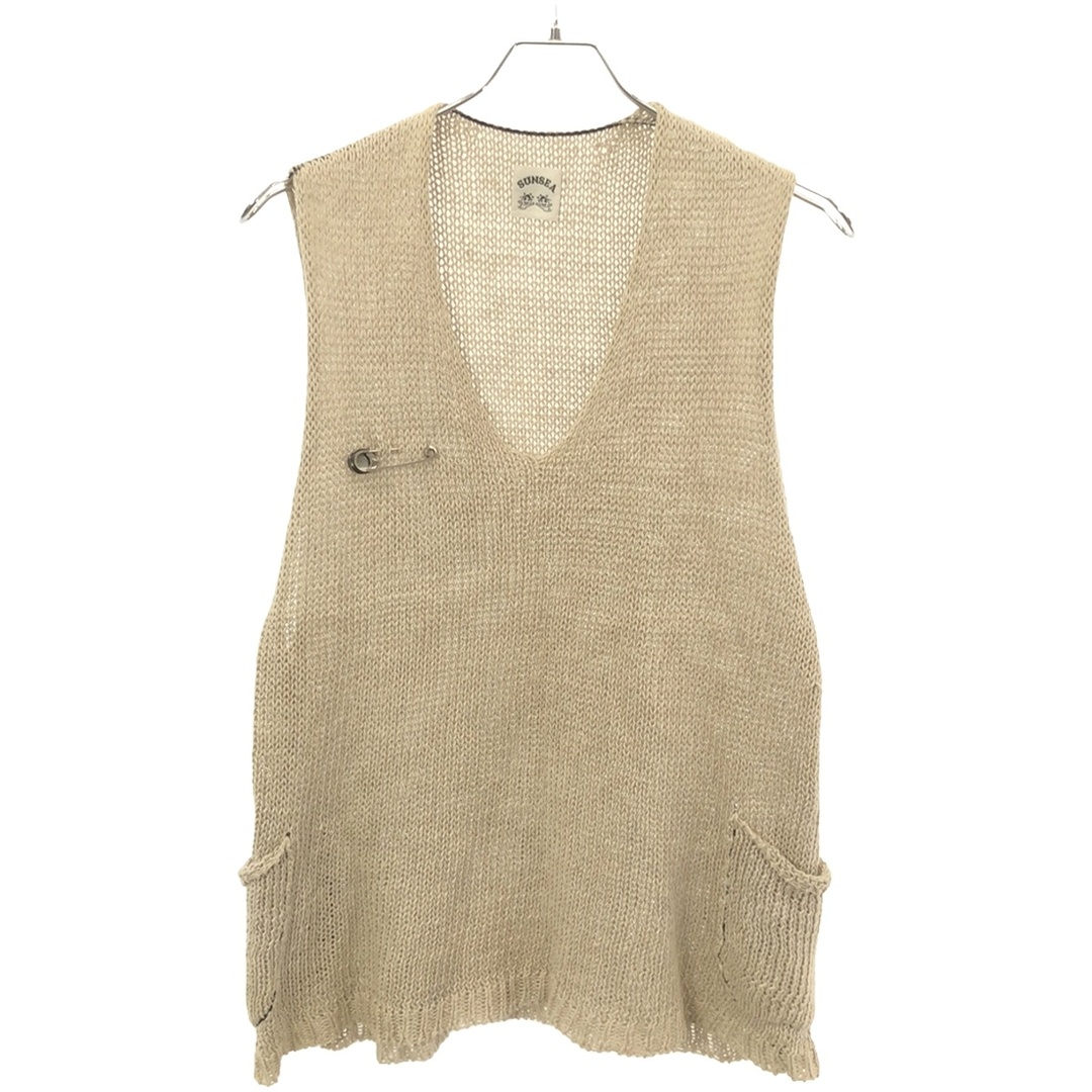 SUNSEA(サンシー)のSUNSEA サンシー 17SS LINEN VEST リネンニットベスト 17S61 ベージュ 2 メンズのトップス(ニット/セーター)の商品写真