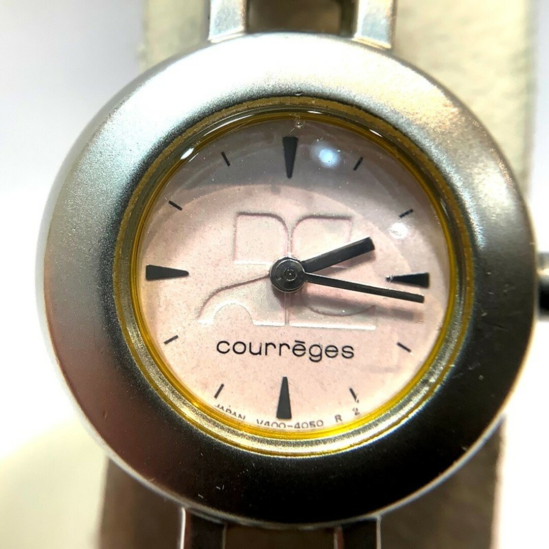 Courreges(クレージュ)のクレージュ（courreges ）400V-1120ピンク文字盤レディースクオーツ時計　ブレスベルト　【中古】KB-8293 レディースのファッション小物(腕時計)の商品写真